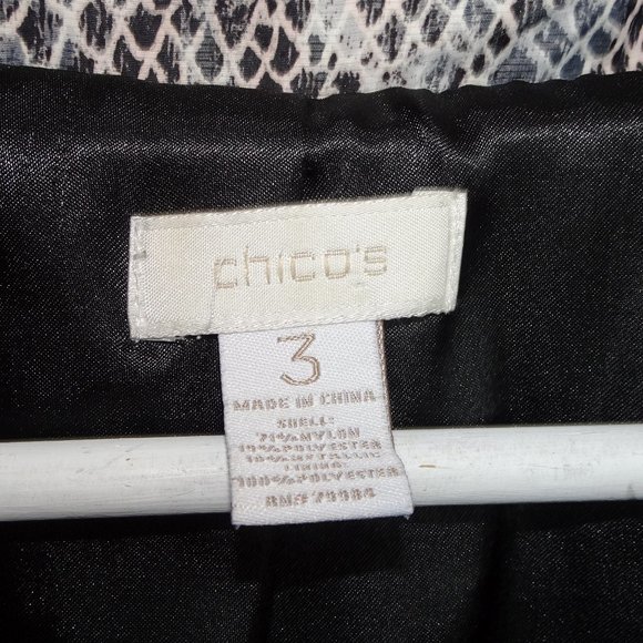 Chicos Snake Print Nylon Crinkle Light Jacket - Picture 3 of 4